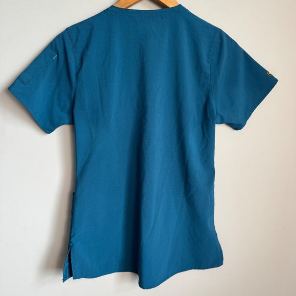 Carhartt Women's Short Sleeve Scrub Top Teal X-Small‎ Pockets Uniform - Picture 8 of 13